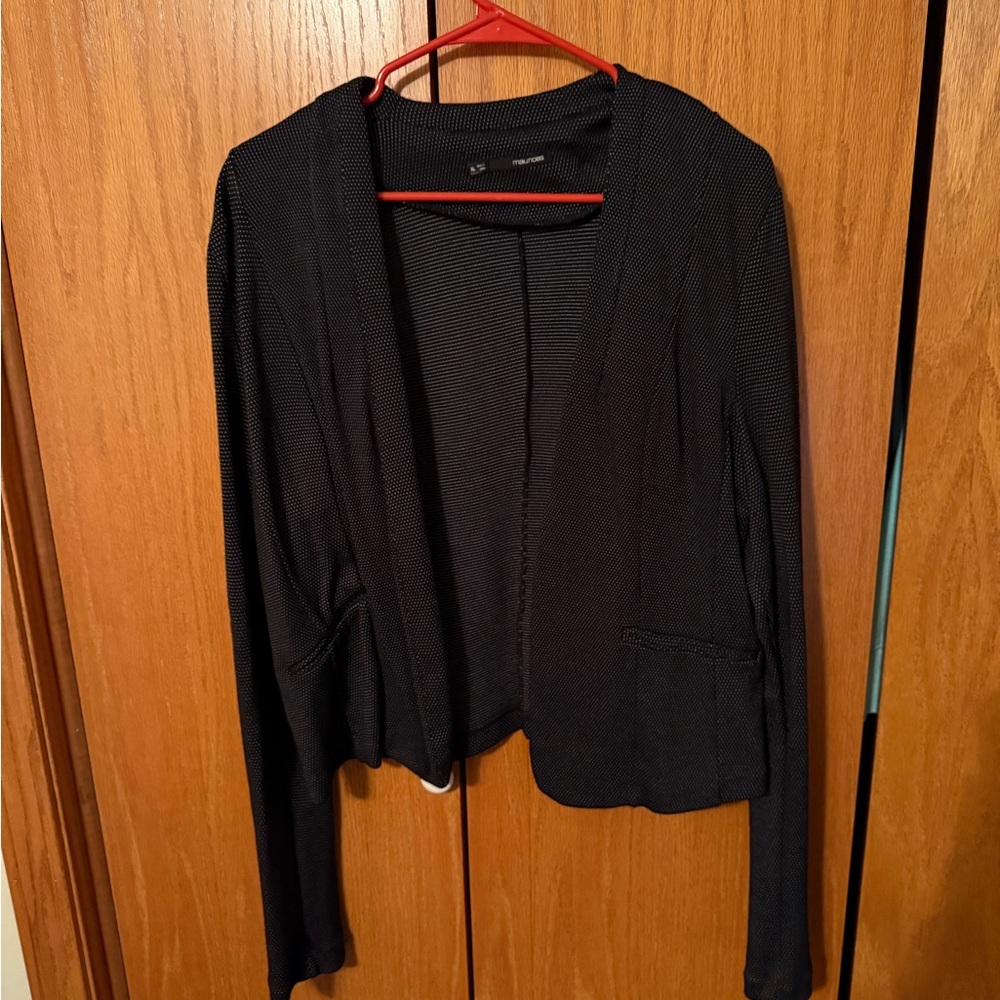 Black Open Front Blazer